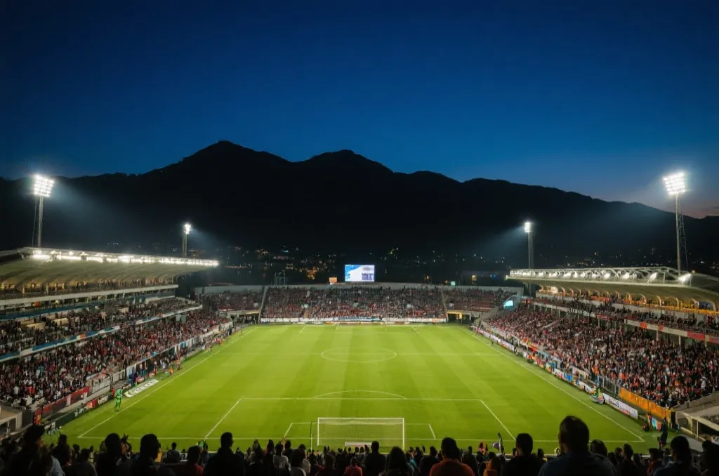 蒙特雷BBVA球场夜场与山景主场氛围
